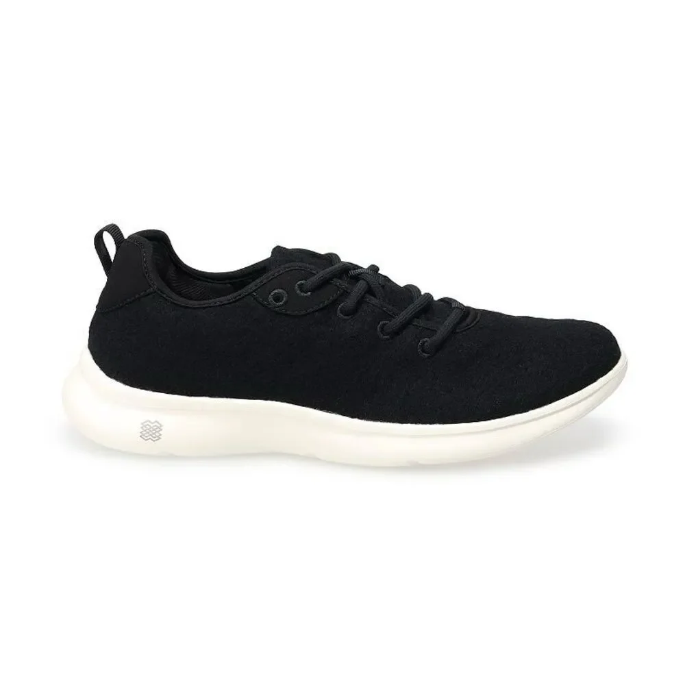 FLX Excel Men Shoes Black Wool Blend Upper Breathable Lite Sneakers 11.5 W Wide
